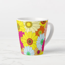Caneca De Café Latte padrão floral
