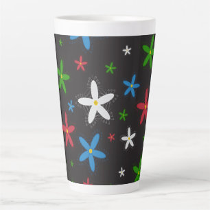 Caneca De Café Latte Padrão Floral