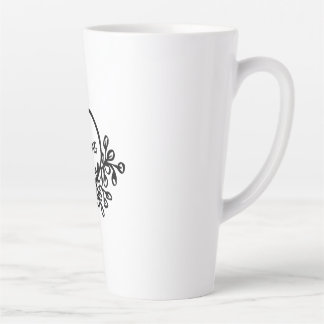 Caneca De Café Latte Padrão Floral de Primavera vibrante | Natureza Col