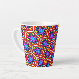 Caneca De Café Latte Padrão Floral Elegante Abstrato
