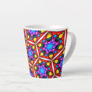 Caneca De Café Latte Padrão Floral Elegante Abstrato