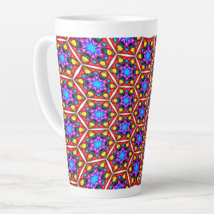 Caneca De Café Latte Padrão Floral Elegante Abstrato