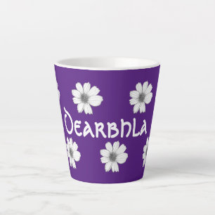 Caneca De Café Latte Padrão floral púrpura