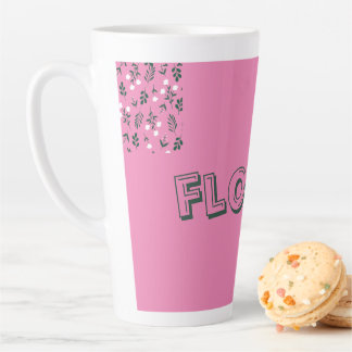 Caneca De Café Latte Padrão Floral Rústico Elegante