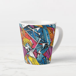 Caneca De Café Latte Padrão geométrico abstrato design 21 - Lata