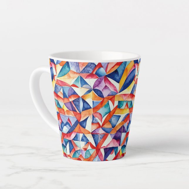 Caneca De Café Latte Padrão geométrico de abstrato 23 - Lata (Ângulo esquerdo)