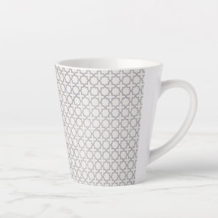 Caneca De Café Latte Padrão geométrico do bege