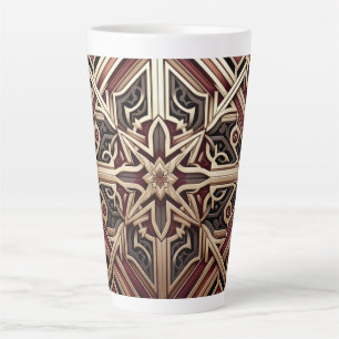 Caneca De Café Latte Padrão Geométrico Estelar Moderno e Elegante
