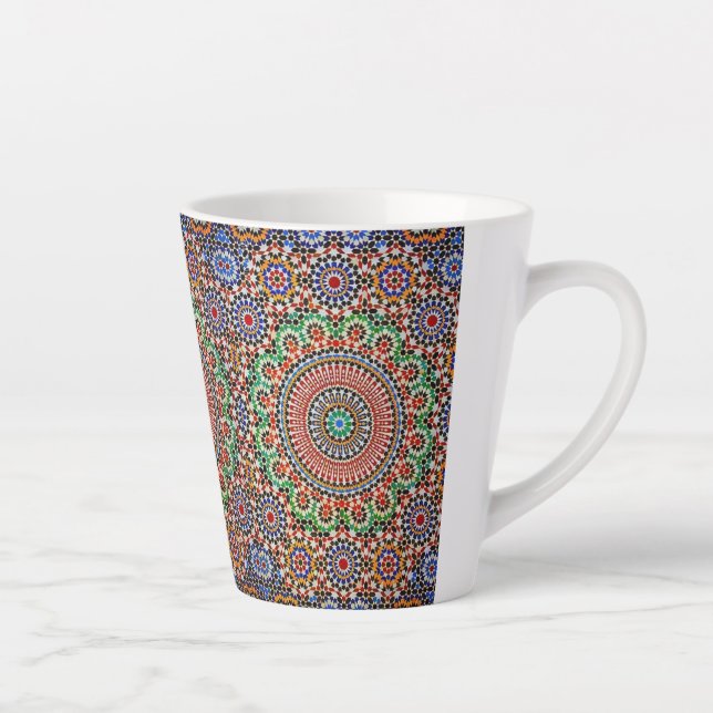 Caneca De Café Latte Padrão Geométrico Marroquino  (Direita)