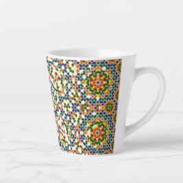 Caneca De Café Latte Padrão Geométrico Marroquino