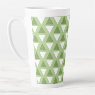 Caneca De Café Latte Padrão geométrico verde pastel simples
