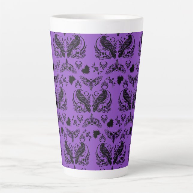 Caneca De Café Latte Padrão Gótico Barroco (Frente)