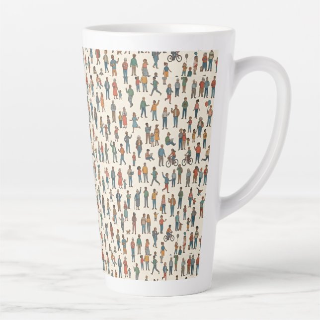 Caneca De Café Latte Padrão Humano (Direita)