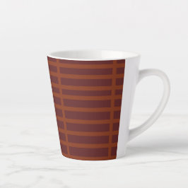 Caneca De Café Latte Padrão listrado de laranja vermelho
