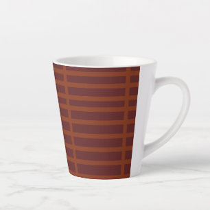 Caneca De Café Latte Padrão listrado de laranja vermelho