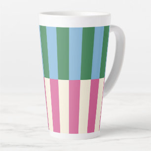 Caneca De Café Latte Padrão Listrado Vertical Colorido