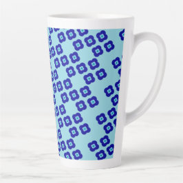Caneca De Café Latte Padrão Mau Azul Quatro Amulitos Fetais Petais