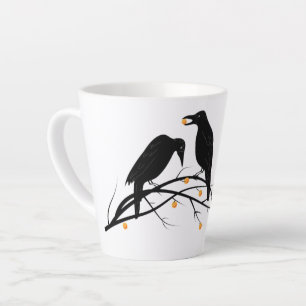 Caneca De Café Latte Padrão Minimalista Moderno de Black Ravens