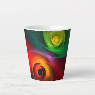 Caneca De Café Latte Padrão Moderno de Abstrato de Arte Yin Yang Verde 