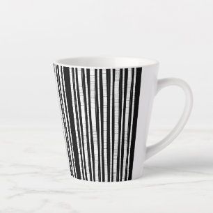 Caneca De Café Latte Padrão Moderno de Listras Verticais