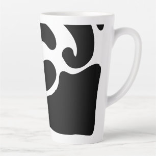 Caneca De Café Latte Padrão moderno em preto e branco de forma livre