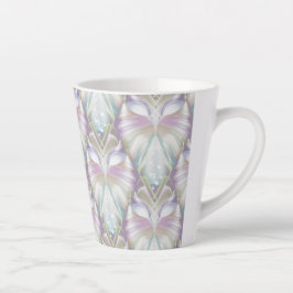 Caneca De Café Latte Padrão Pastel Purple Oracle Owl