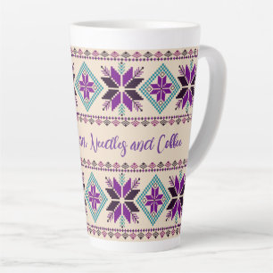 Caneca De Café Latte Padrão Personalizado de Malha Fair Isle