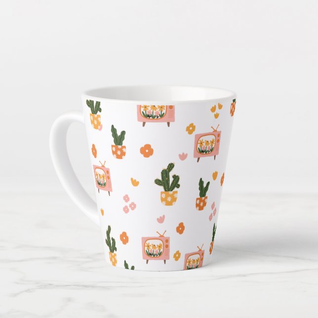 Caneca De Café Latte Padrão Scandinávia House TV (Ângulo esquerdo)