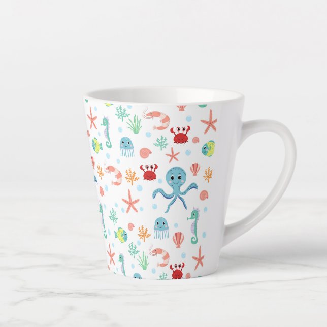 Caneca De Café Latte Padrão Sea World (Direita)