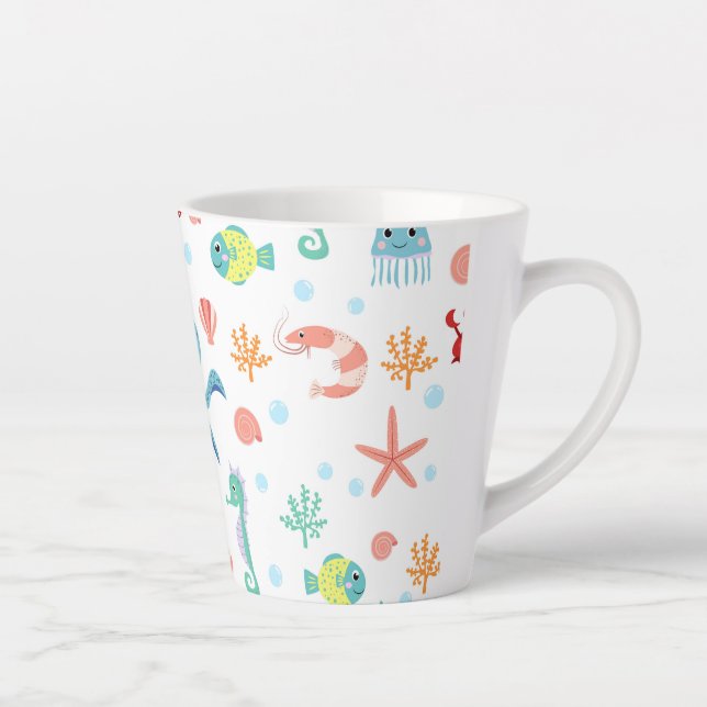 Caneca De Café Latte Padrão Sea World (Direita)