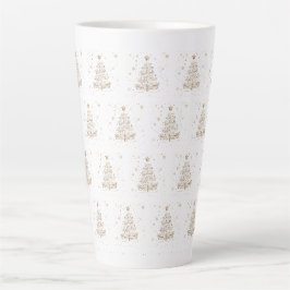Caneca De Café Latte Padrão sem costura de árvore de Natal