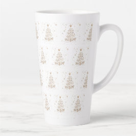 Caneca De Café Latte Padrão sem costura de árvore de Natal