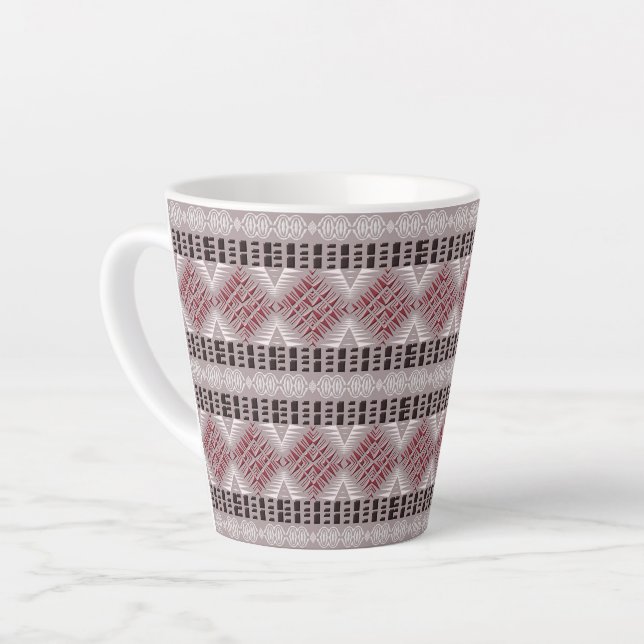 Caneca De Café Latte padrão uniforme étnico-africano (Ângulo esquerdo)