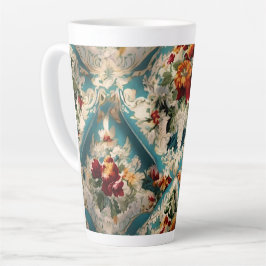 Caneca De Café Latte Padrão Whimsical Italiano Floral Damask
