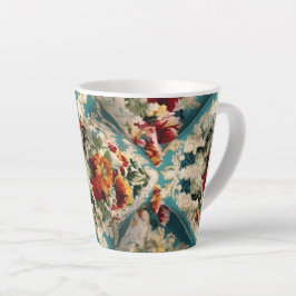 Caneca De Café Latte Padrão Whimsical Italiano Floral Damask