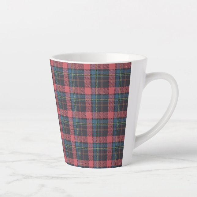 Caneca De Café Latte Padrão Xadrez Clássico (Direita)