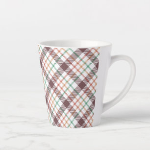 Caneca De Café Latte Padrão Xadrez Clássico
