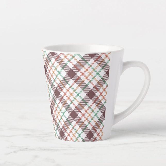 Caneca De Café Latte Padrão Xadrez Clássico (Direita)
