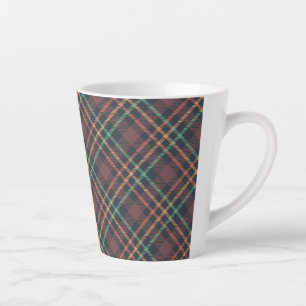 Caneca De Café Latte Padrão Xadrez Clássico