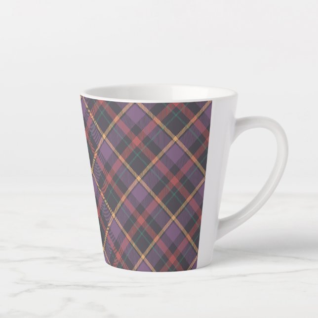 Caneca De Café Latte Padrão Xadrez Clássico (Direita)