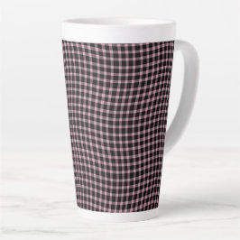 Caneca De Café Latte Padrão Xadrez Plaid Roxo Rosa Sem Costura
