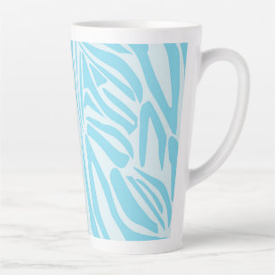 Caneca De Café Latte Padrão Zebra Azul