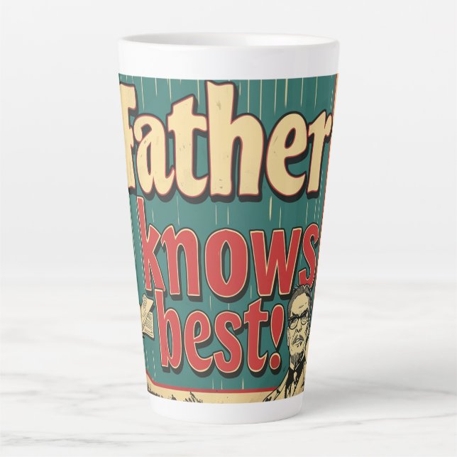 Caneca De Café Latte Padre conhece a melhor arte digital (Frente)