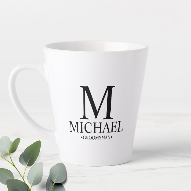 Caneca De Café Latte Padrinho de casamento personalizado moderno - Mug  (Criador carregado)