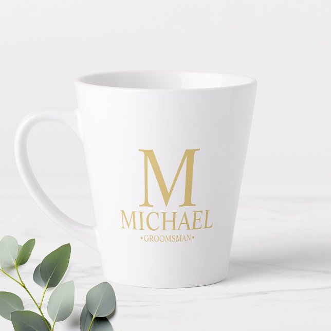 Caneca De Café Latte Padrinho de casamento personalizado moderno - Mug  (Criador carregado)