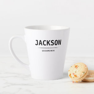 Caneca De Café Latte Padrinhos de casamento Personalizados de Nome Simp