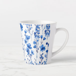 Caneca De Café Latte Padrões de flores silvestres-98186