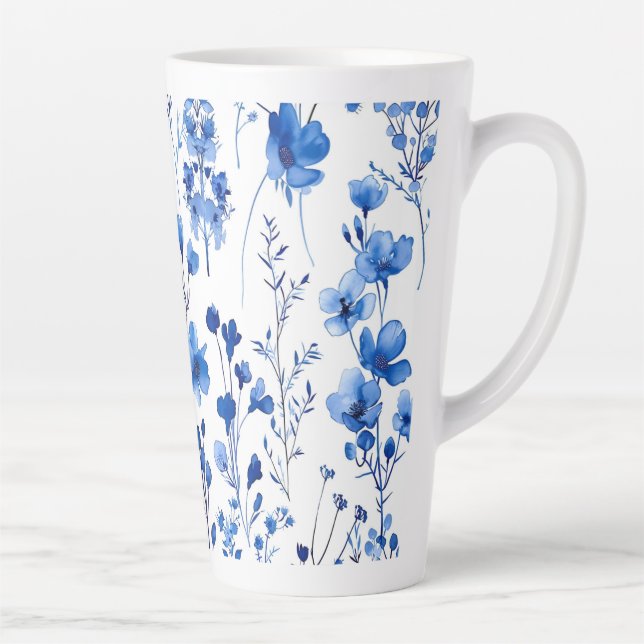 Caneca De Café Latte Padrões de flores silvestres-98186 (Direita)