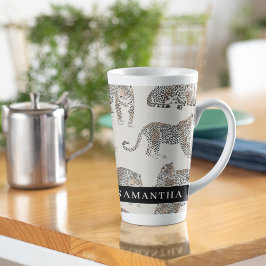 Caneca De Café Latte Padrões Selvagem de Animais Selvagens de Leopardo