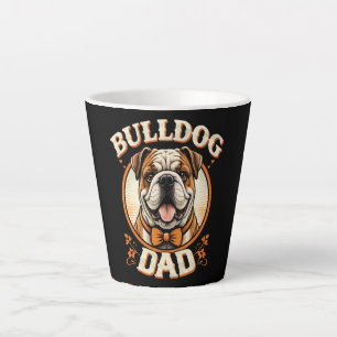 Caneca De Café Latte pai bulldog – dia dos pais bulldog vintage fofo